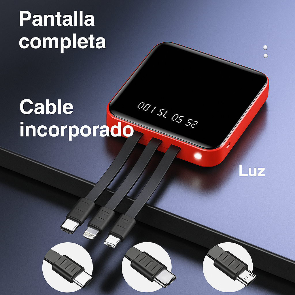 Batería portátil power bank ideal para viajes y uso diario